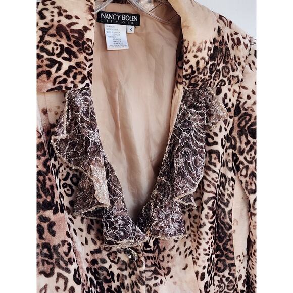 Nancy Bolen Pink Leopard Lace Jacket – Mobwife Glam Western Diva S - Picture 14 of 15